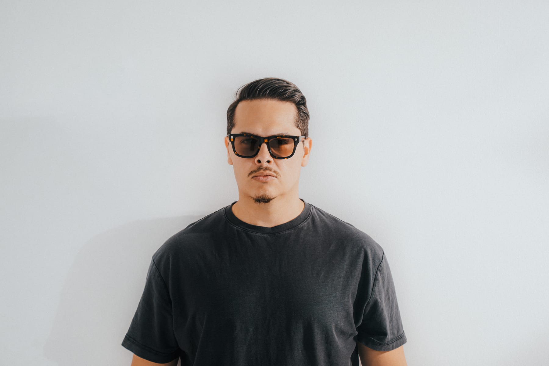Hanstler wearing sunglasses and a dark jacket — portrait